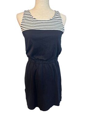 THEORY navy and white striped sleeveless dress Size P EUC